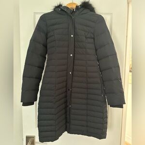 Zara Basic Outerwear Jacket with Fur hood, S